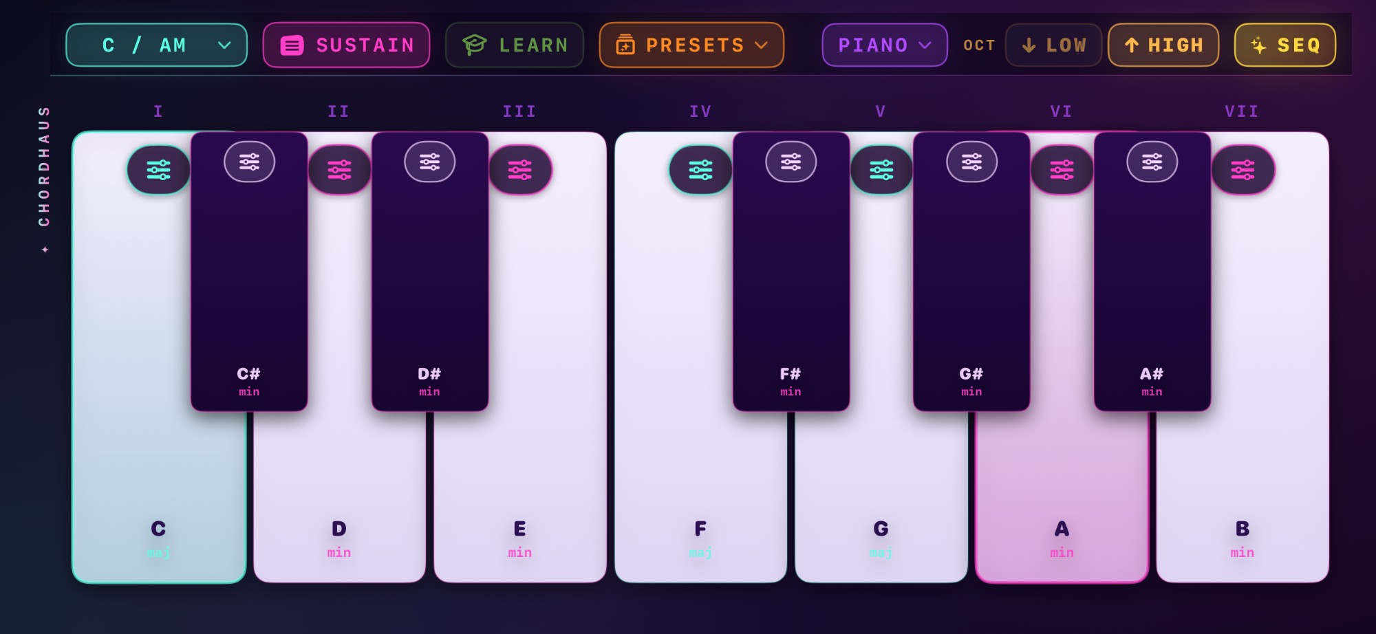 Chordhaus keyboard view