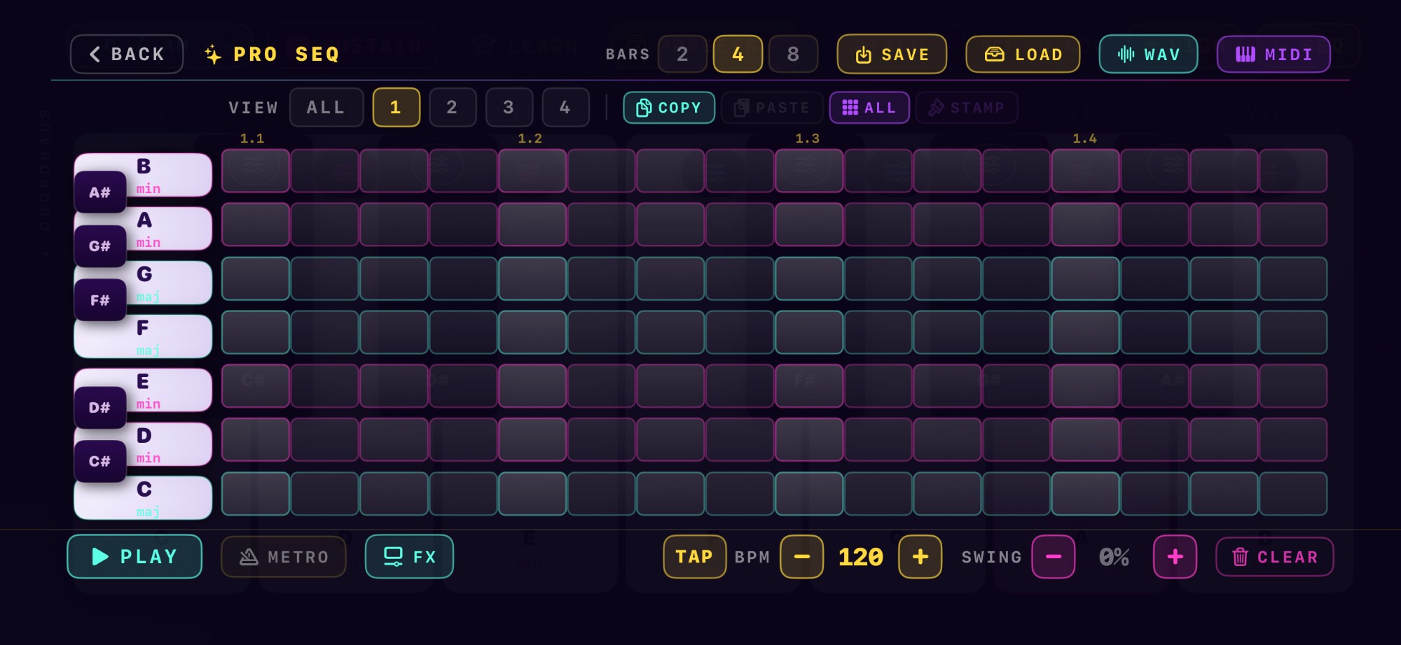 Chordhaus sequencer view